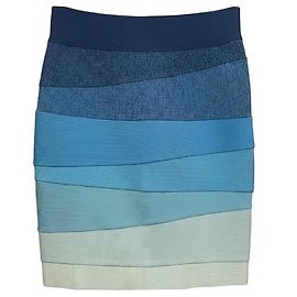 Mini-jupe bandage extensible Herve Leger Blue Eclipse Combo Riley Ombre Bleu