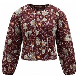 Jaqueta Anika de seda acolchoada com estampa floral Heliotrope multicolorida borgonha Ulla Johnson Bordeaux