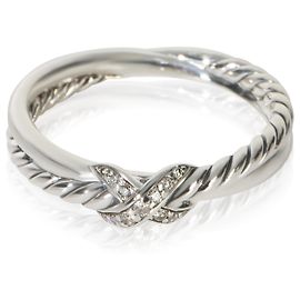 David Yurman Sterling Silver Diamond Petite X Ring Other