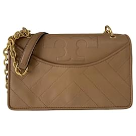 Tory Burch Bolso bandolera Alexa de cuero acolchado - Marrón Camello