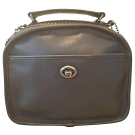 Coach F11785 Lunch Box Leather Handbag - Pale Black/Grey Black
