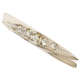 Autre Marque 10K White Gold Band Ring with Diamond Golden