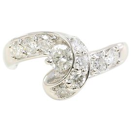 Autre Marque Anel de banda de platina com diamante Outro