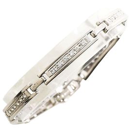Autre Marque Platinum Charm Bracelet with Diamonds Other