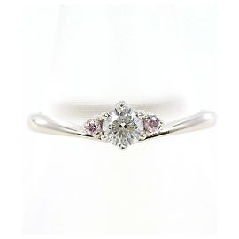Autre Marque Platin-Ring mit Diamantakzenten Pink Andere