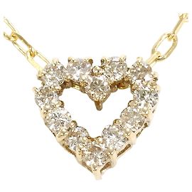Autre Marque 10K Gelbgoldhalskette mit Diamantanhänger Golden