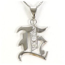 Autre Marque Collier en or blanc 14K avec diamant Doré