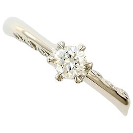 Autre Marque Platinum Band Ring with Diamond Other