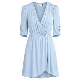 Lanvin Pale Blue Silk Draped Mini Dress Light blue