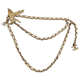 Chanel Crystal Eagle Chain Belt with CC Logo White Gold hardware