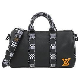 Borsa a tracolla Louis Vuitton Damier Distorted City Keepall XS Nero
