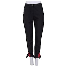 Yves Saint Laurent Pantalon en coton et soie noir vintage YSL Taille 38 Occasion Autre