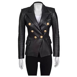 Balmain Luxurious Black Lamb Leather Jacket - Size FR34/XS Pre-owned Other