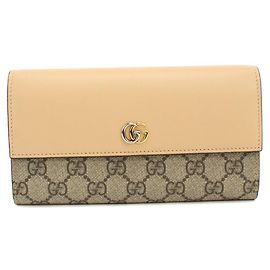Gucci Bi-fold Long Wallet in Beige Beige