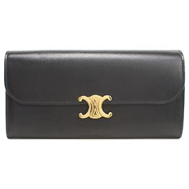 Céline Celine Long Bi-fold Wallet Black