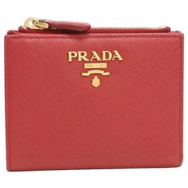 Prada Bi-Fold-Geldbörse aus rotem Leder Rot