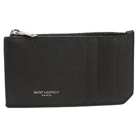 Monedero de piel de becerro negro Saint Laurent Negro