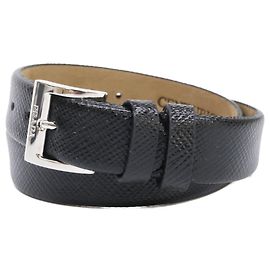 Pulseira charm em couro Centurion Prada Preto