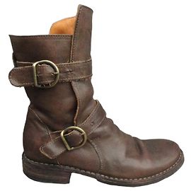 Autre Marque Botas de couro Fiorentini Baker modelo 713 Marrom