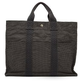 Hermès Hermes Paris Grey Canvas Her Line Herline MM Tote Handbag Bag Grey