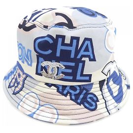 Chapéu Chanel Rosa Azul Bege