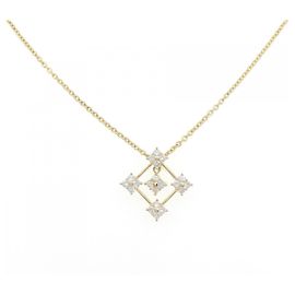 Autre Marque Colar de Au750 e Diamantes Dourado