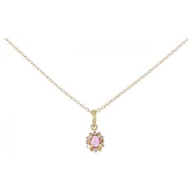 Autre Marque Au750 Ruby Diamond Necklace Golden
