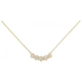 Autre Marque Colar de Au750 e Diamantes Dourado