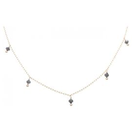 Autre Marque Colar de ouro Au750 e diamantes Rosa
