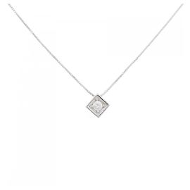 Autre Marque K10WG Diamond Necklace Silvery