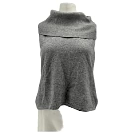 Autre Marque Ärmelloser Strickpullover grau Grau