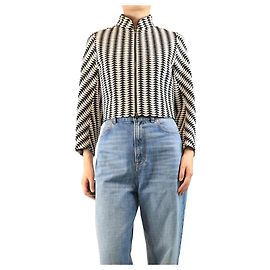 Alaïa Chaqueta corta monocromática blanco y negro - talla UK 16 Negro