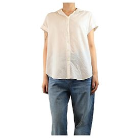 Brunello Cucinelli White tonal striped shirt - size L White