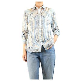Etro Camicia paisley blu - taglia UK 14 Blu