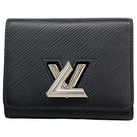 Louis Vuitton Epi Portefeuille Twist Compact Wallet Negro