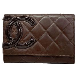 Portafoglio Chanel Cambon in agnello marrone scuro Marrone scuro