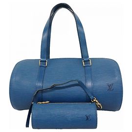 Borsa Louis Vuitton Epi Soufflot Blu