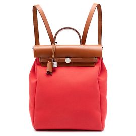 Hermès Rucksack Red Toile Herbag A Dos Zip Retourne Rot