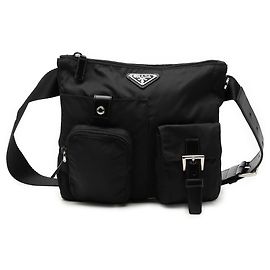 Borsa a tracolla multi tasche in Tessuto nero Prada Nero