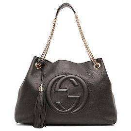 Bolso Tote Soho Chain de piel de becerro negro Medium Gucci Negro