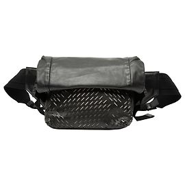 Bottega Veneta Black Perforated Leather Belt Bag Black