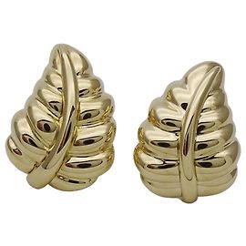 Tiffany & Co. Yellow Gold Stud Earrings Golden