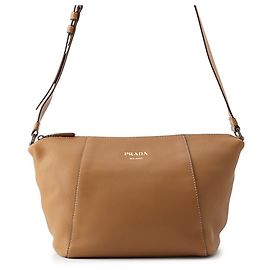 Bolsa de ombro em couro marrom Prada Marrom