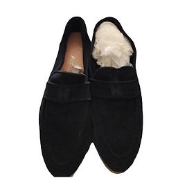 Mocassins Hermès en daim noir Noir