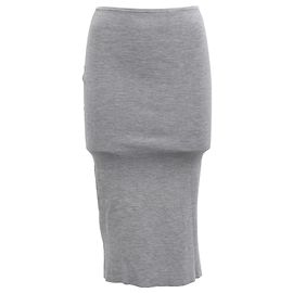 Falda midi Joseph en algodón gris Gris