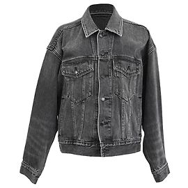 Jaqueta jeans Alexander Wang com patch de logotipo em algodão cinza Cinza