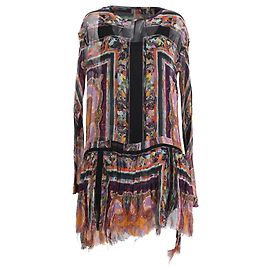 Abito trasparente stampato Dries Van Noten in seta multicolore Multicolore