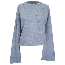 JW Anderson Cropped Cable Knit Pullover aus Acryl in Hellblau Blau Hellblau