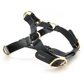 Imbracatura in pelle per animali Gucci Nero