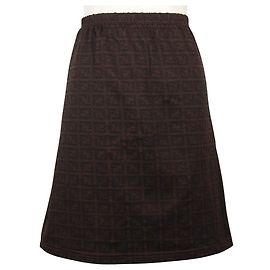 Fendi Zucca Nylon Skirt Brown